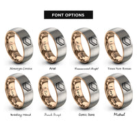 font options for inside engraving on rose gold & gray ice cream sandwich rings