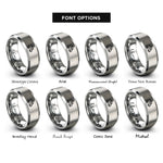 font options for inside engraving on gray ice cream truck rings