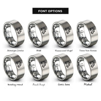 font options for inside engraving on gray ice cream truck rings