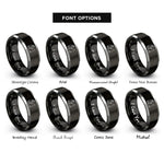 font options for inside engraving on black & grey ice fisher rings