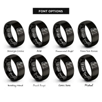 font options for inside engraving on black ice fisher rings