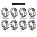 font options for inside engraving on silver ice fisher rings