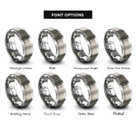 font options for inside engraving on silver ice fisher rings