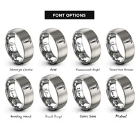 font options for inside engraving on silver ice screw rings