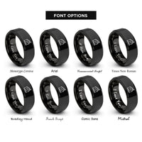 font options for inside engraving on black ice shanty chimney rings