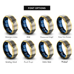 font options for inside engraving on gold & blue & grey ice skates rings
