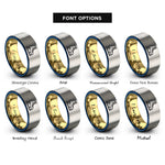 font options for inside engraving on gold & blue & gray ice skates rings