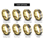 font options for inside engraving on gold & silver ice skates rings