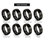 font options for inside engraving on black ice tongs rings