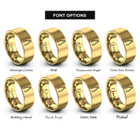 font options for inside engraving on gold ice tongs rings