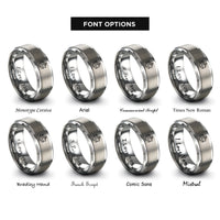 font options for inside engraving on grey icebreaker bow rings