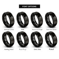 font options for inside engraving on black icicles rings