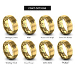 font options for inside engraving on gold icing rosette rings