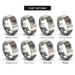 font options for inside engraving on silver icing rosette rings