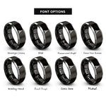 font options for inside engraving on black & grey iconic landmark rings