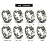 font options for inside engraving on gray icosahedron rings