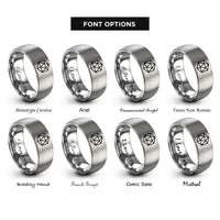 font options for inside engraving on silver icosahedron rings
