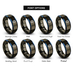 font options for inside engraving on gunmetal & blue icosahedron rings