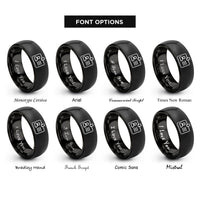 font options for inside engraving on black id rings