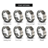 font options for inside engraving on grey id rings