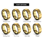 font options for inside engraving on black & gold ignition coil rings