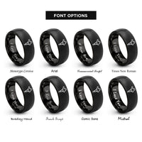 font options for inside engraving on black ignition coil rings