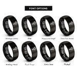 font options for inside engraving on black ignition coil rings