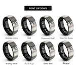 font options for inside engraving on black & gray iguana on branch rings