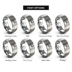 font options for inside engraving on gray iguana on branch rings