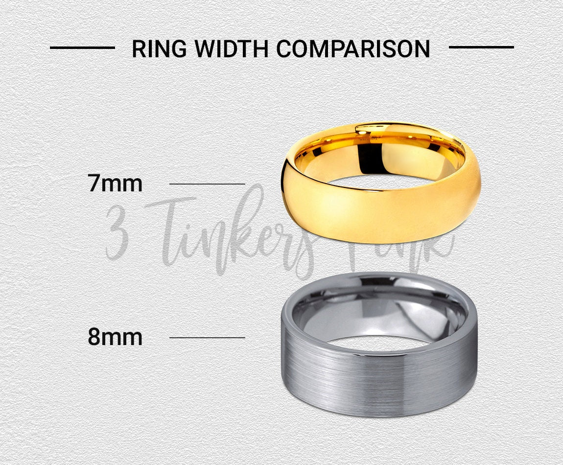 Gifts For Her | Engraved Wolf Ring | Gold Wedding Ring Band | Anniversary Gifts | Tungsten Rings For Men | Fathers Day Gifts | 8mm Ring