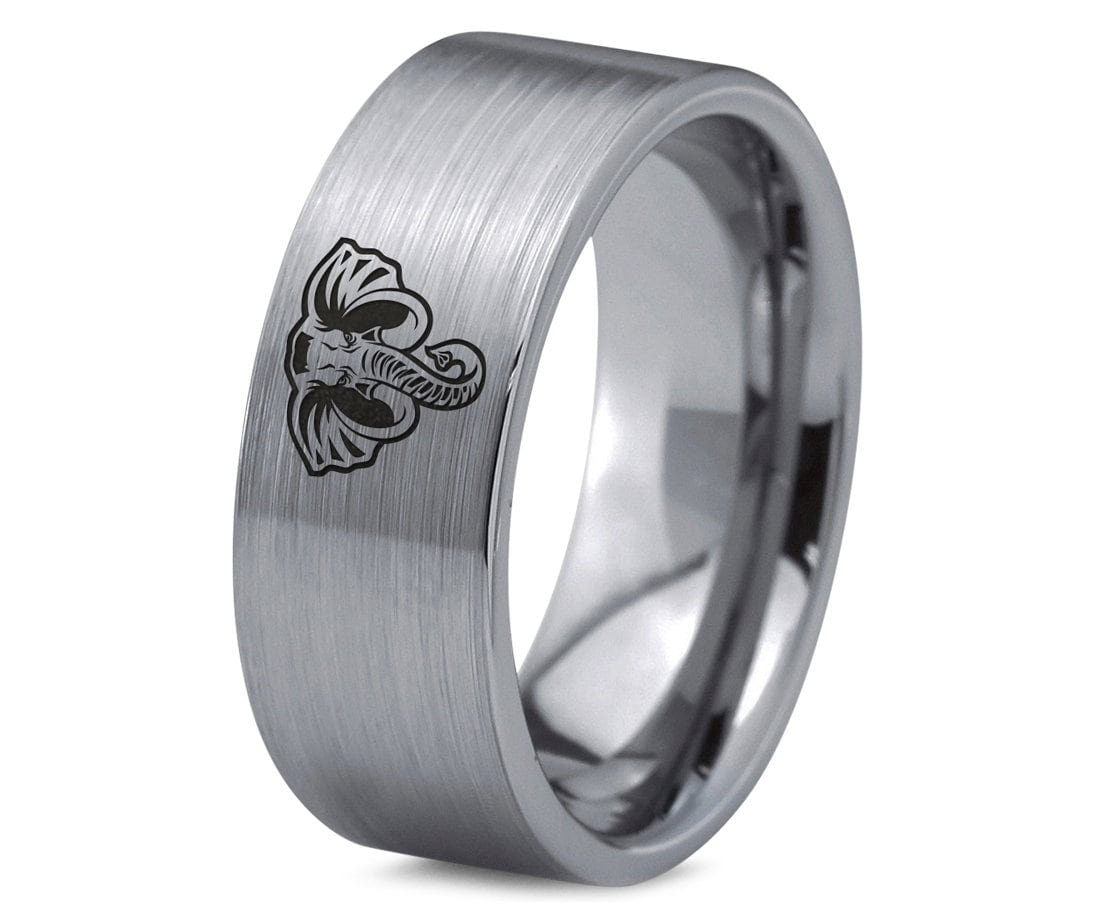 Wild Elephant Ring | Gift For Men | Lady Tungsten Band | Silver Gray Ring | Engagement Ring | Anniversary Gifts | Thank You Gift