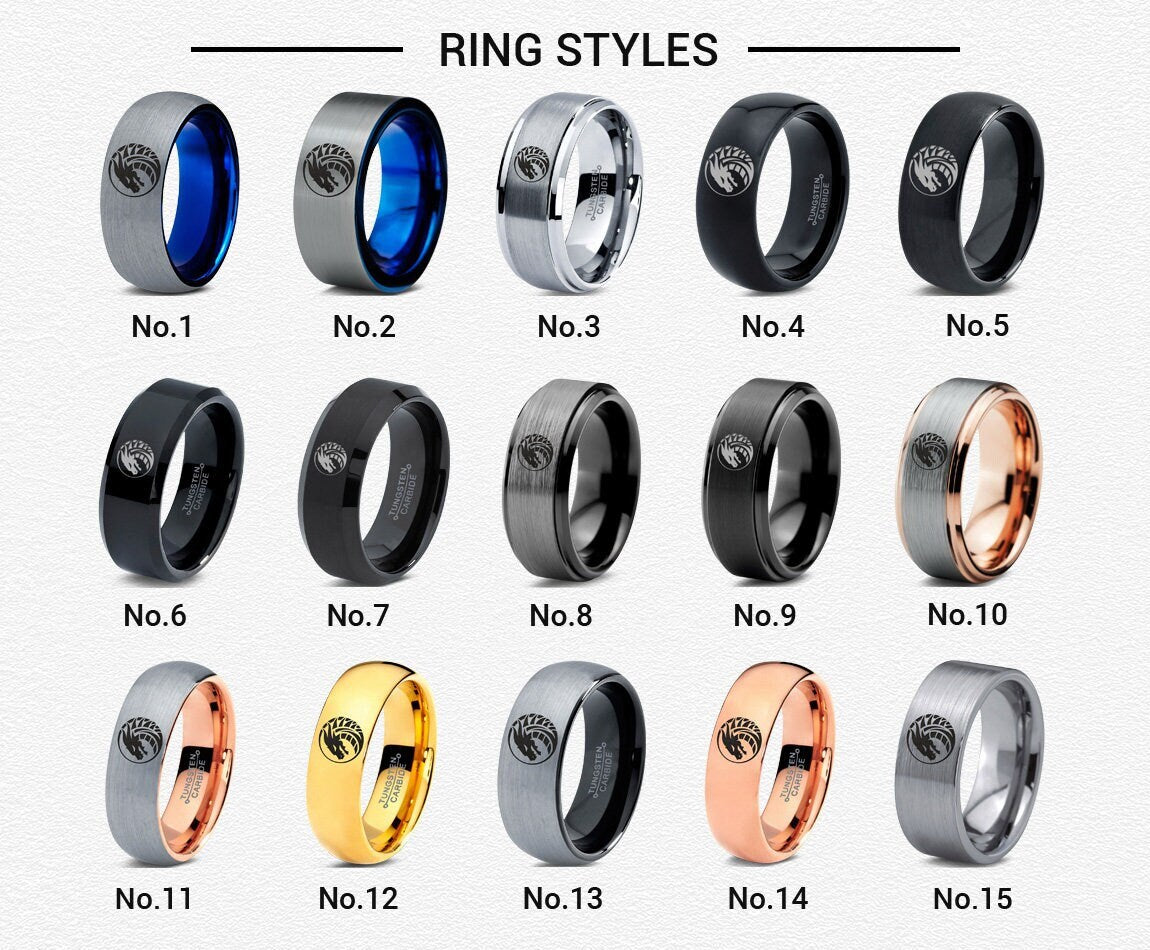 Mens Dragon Ring Man - Rose Gold Wedding Band - Tungsten Rings For Men - Silver For Women - Promise Rings - Engagement Rings - His and Her