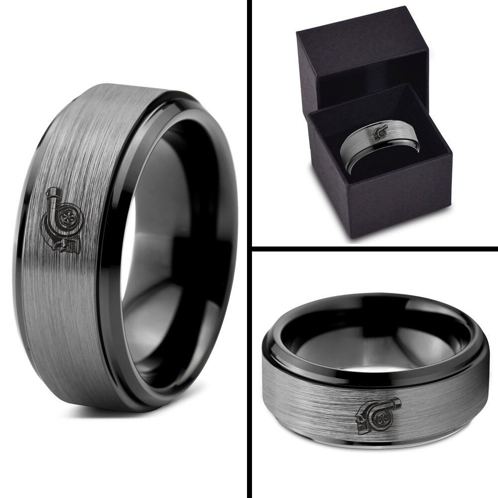 Turbo Air Skull Street Ring, Modern Wedding Rings For Women, Tungsten Ring, Simple Ring For Men, Couple Ring, Gifts For Dad, Unique Gifts