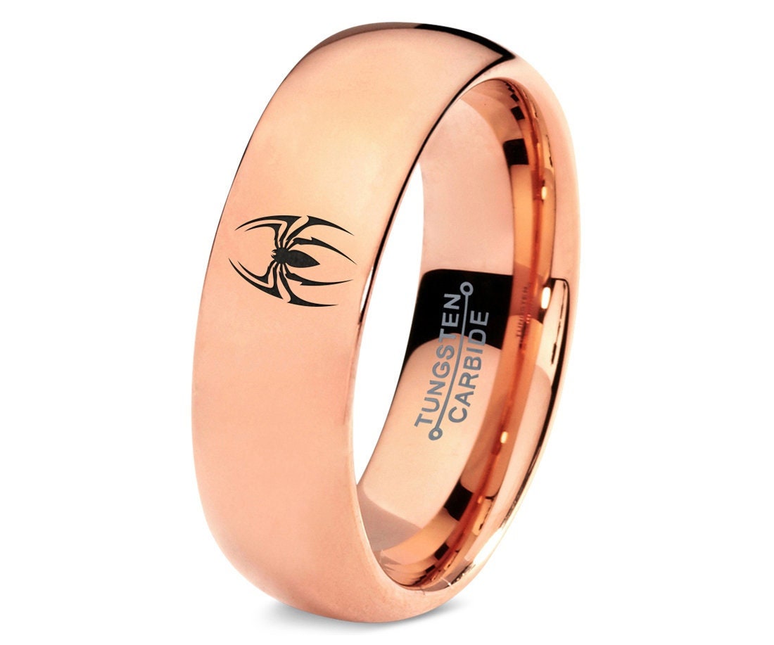 Spider Ring, Halloween Ring, Rose Gold Tungsten Ring, Men's Wedding Ring, Engagement Rings For Women, Gifts For Him Unique, Gift For Her