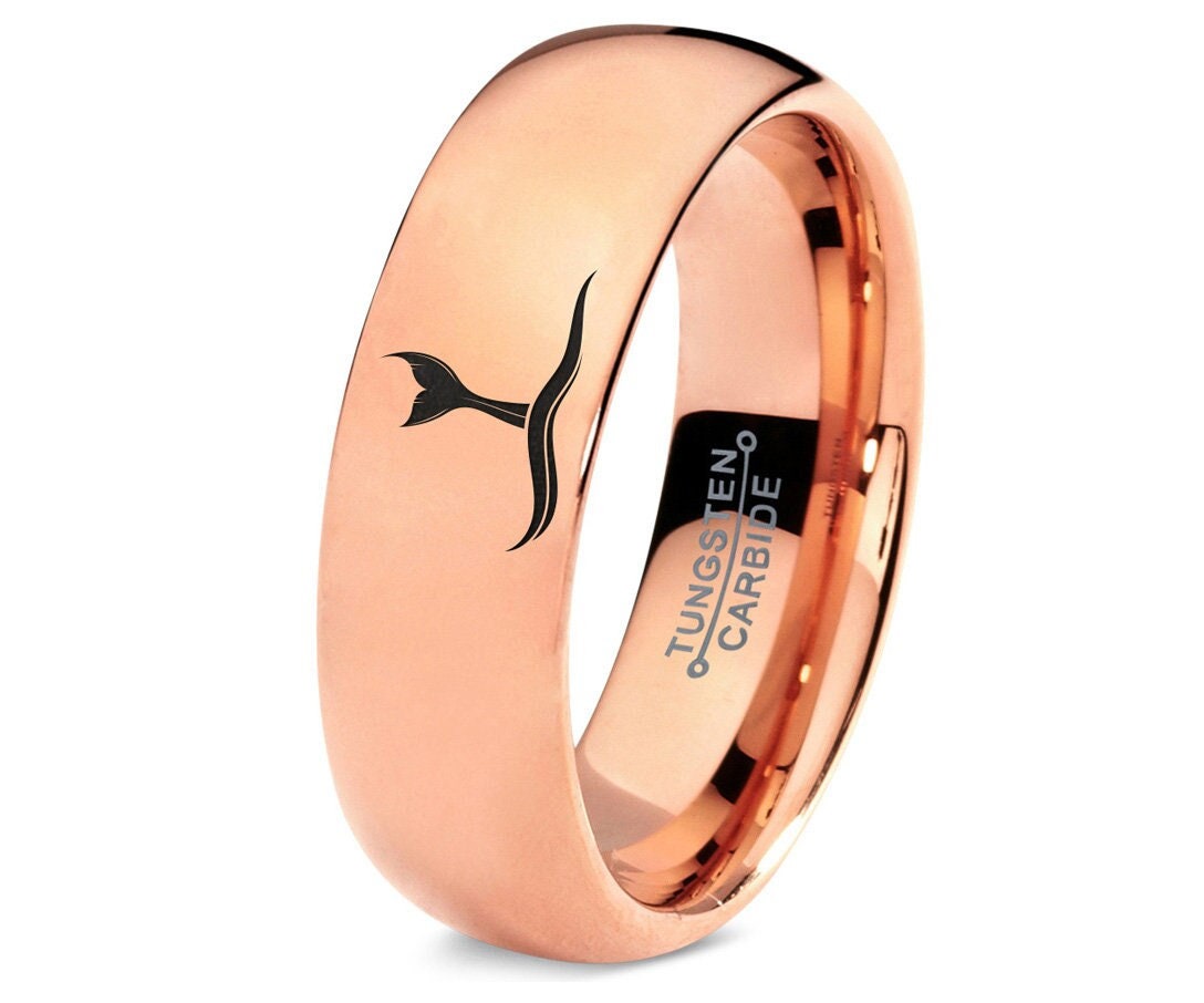 Personalized Gift For Him, Whale flukes Ring, Women's Wedding Ring, Men's Tungsten Ring, Gifts For Him, Boyfriend Gifts, Free Shipping