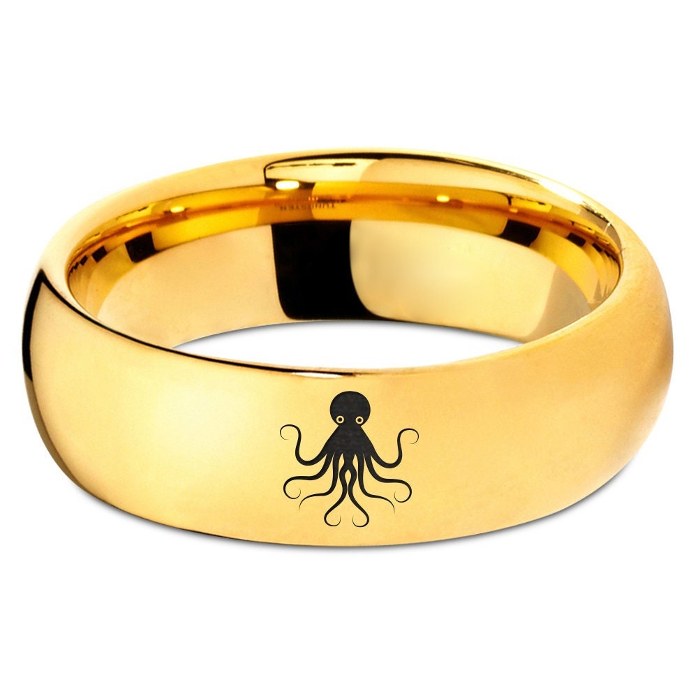 Sea Octopus Animal Ring, Gifts For Boyfriend, Statement Ring, Tungsten Ring For Women, Anniversary Gifts, Valentines Gifts For Him