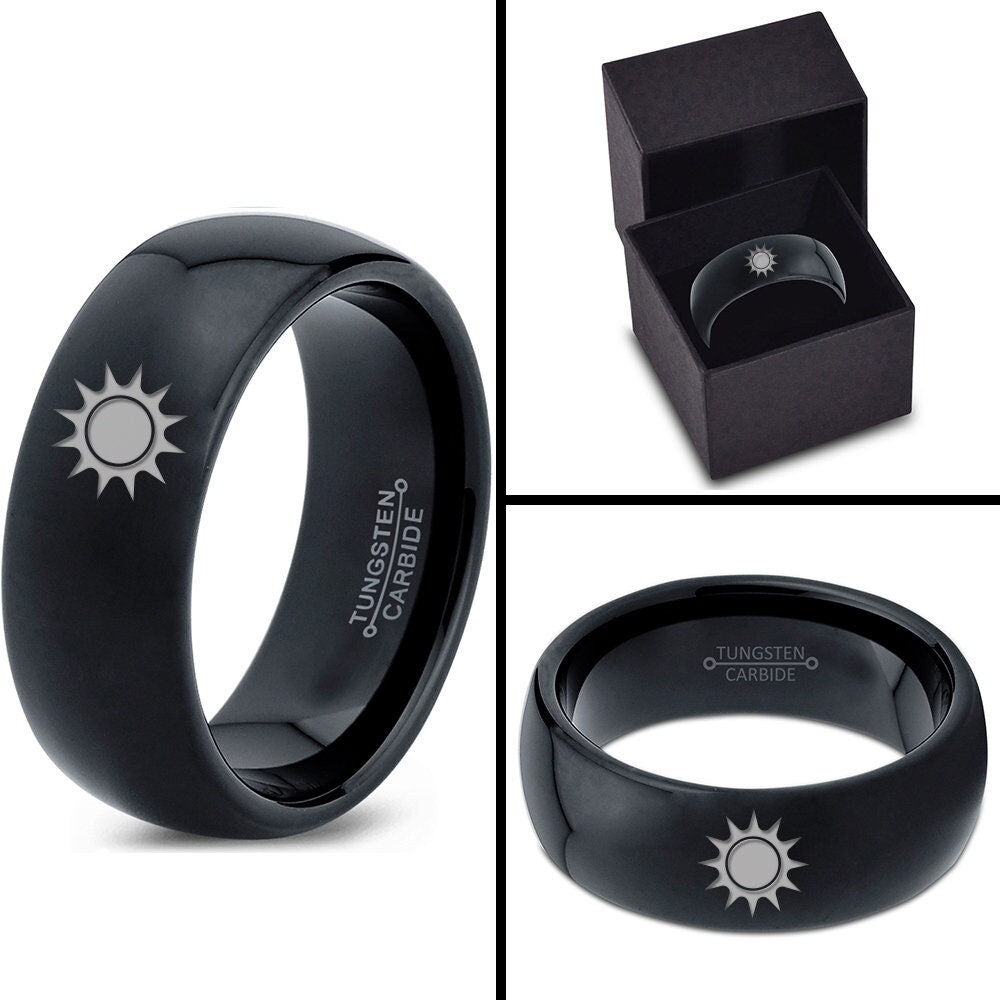 Gifts For Men - Sunburst Ring - Promise Ring - Tungsten Rings For Women - Ladies Gifts - Mens Ring - Anniversary Gifts - Gifts For Boyfriend