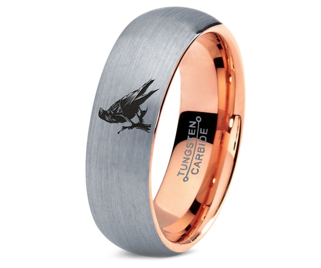 Crow Band Ring | Simple Wedding Jewelry | Women's Tungsten Ring | Engagement Ring | Gift For Anniversary | Couples Gifts | Free Shipping