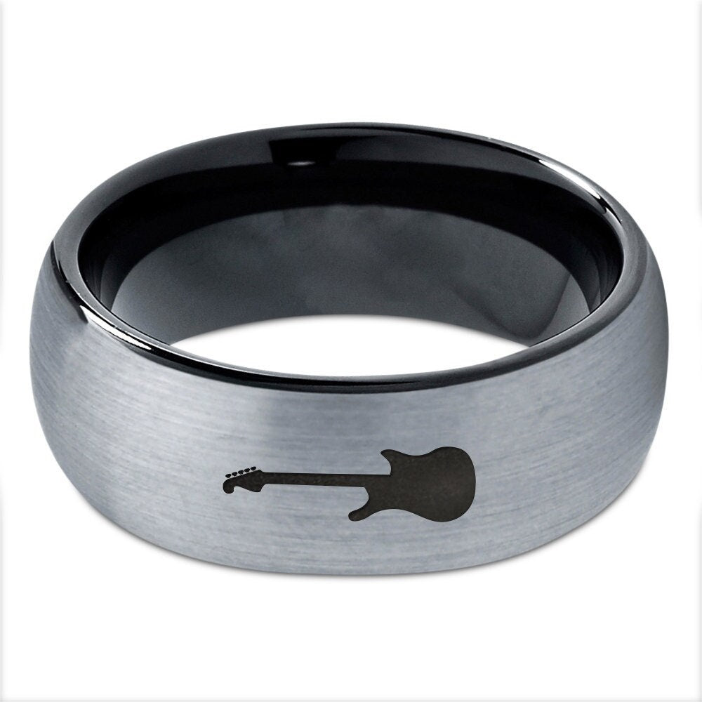 Music Riff Ring, Guitar Ring, Wedding Ring, Black Tungsten Ring, Laser Engraved Ring, Ring For Musician, Gifts For Friends