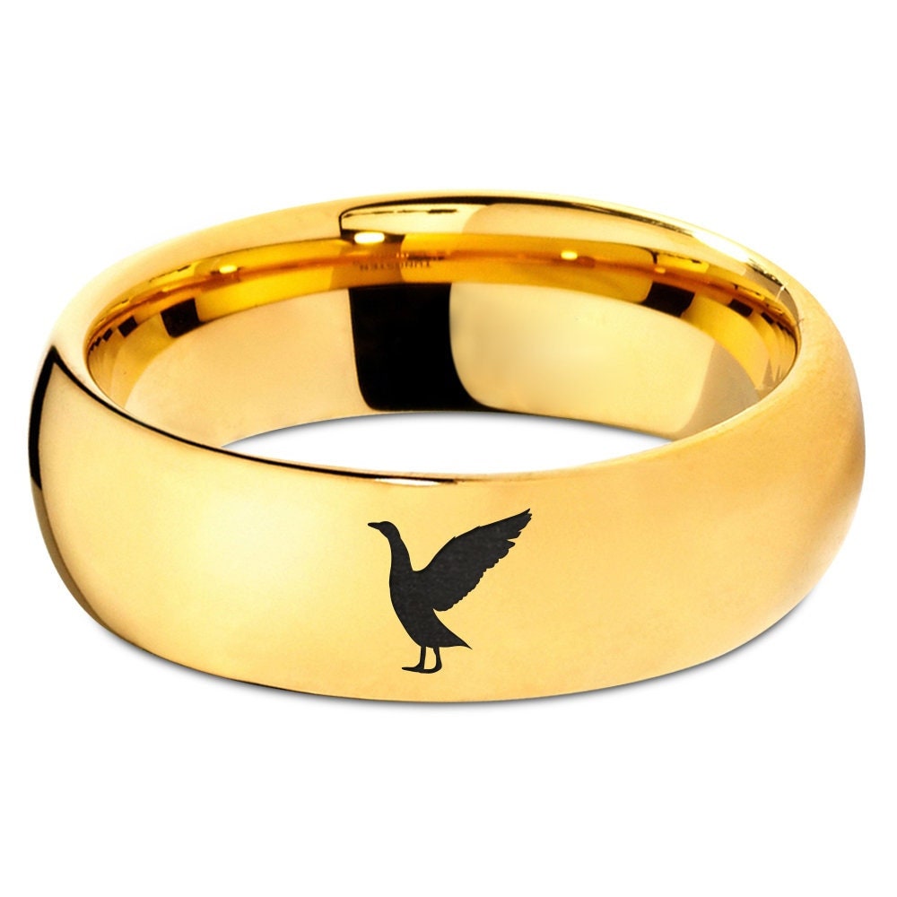 Flying Duck Ring, Gold Wedding Ring, Dome Tungsten Ring, Simple Promise Ring, Gifts For Him, Personalized Gifts For Men, Gift For Women