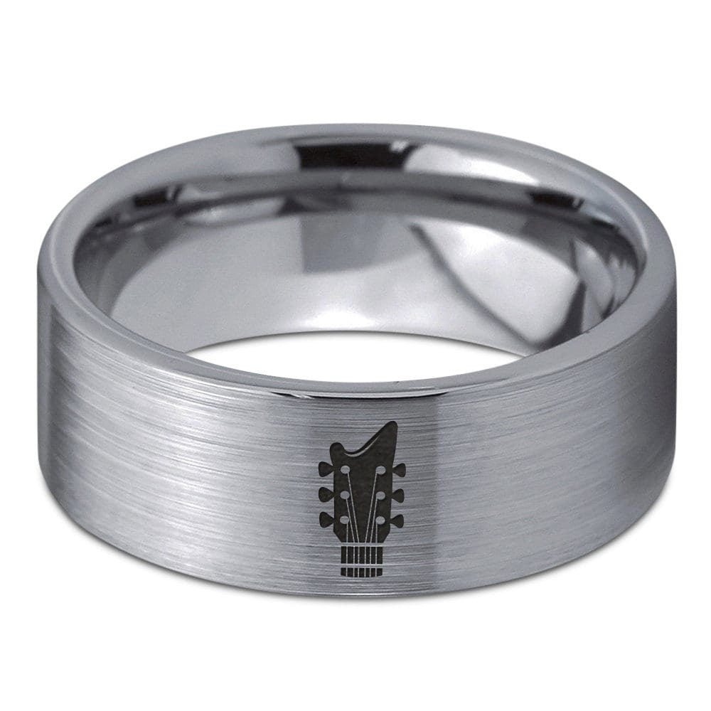 Guitar Bass Ring | Silver Wedding Band Women | Mens Tungsten Ring | Gift For Men | Gifts For Women | Birthday Gifts | Anniversary Gifts