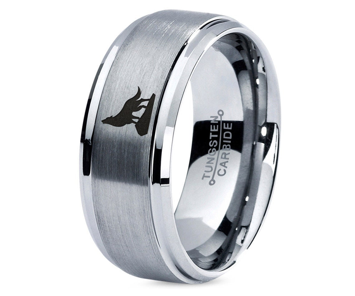 Wild Wolf Ring | Wolf Roar Ring | Women Wedding Ring | Silver Tungsten Rings | Laser Marking Ring | Couple Promise Rings | Gifts For Her