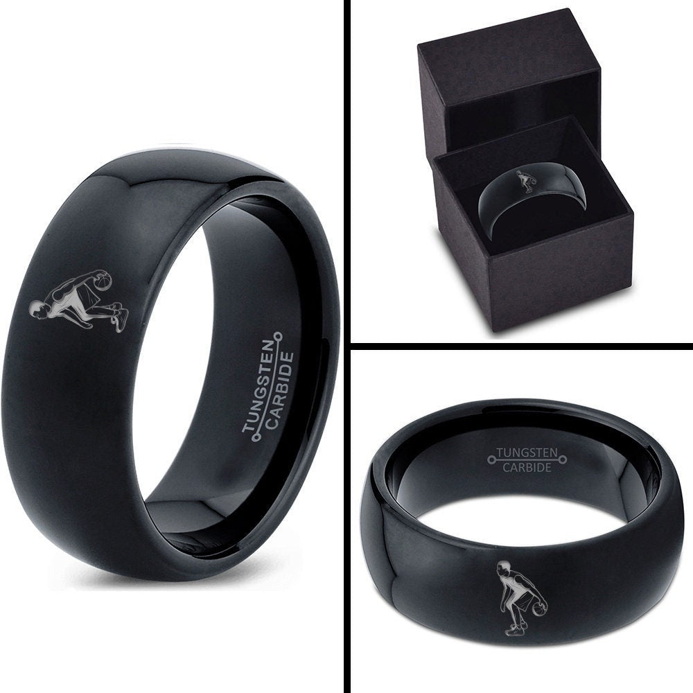 Basketball Athlete Player Ring | Wedding Tungsten Ring | Black Tungsten Rings For Women | Jewelry For Women Rings | Dad Gifts For Birthday