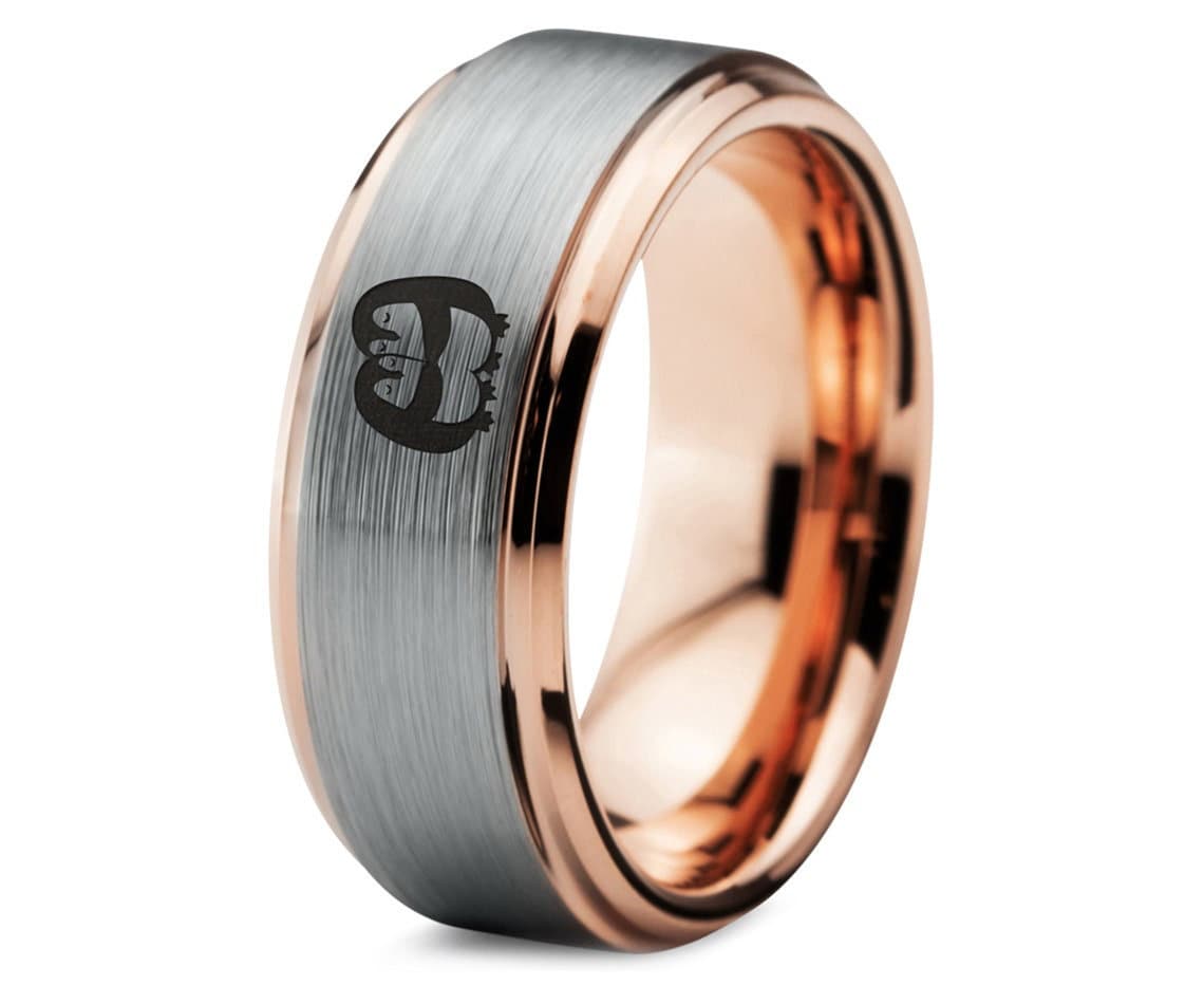 Penguin Love Ring | Rose Gold Wedding Band | Rings For Women | Men Tungsten Ring | Rose Gold Ring | Couple Promise Ring | Valentine Day gift