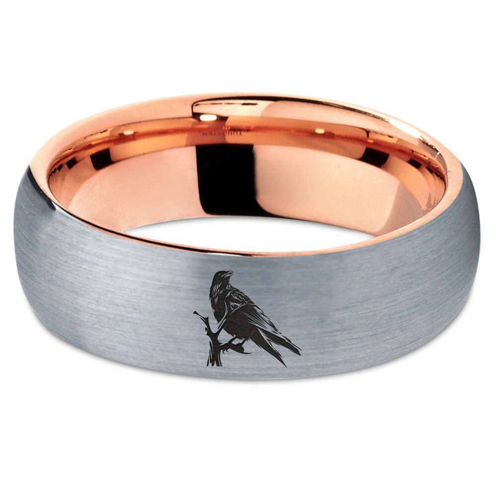 Crow Band Ring | Simple Wedding Jewelry | Women's Tungsten Ring | Engagement Ring | Gift For Anniversary | Couples Gifts | Free Shipping