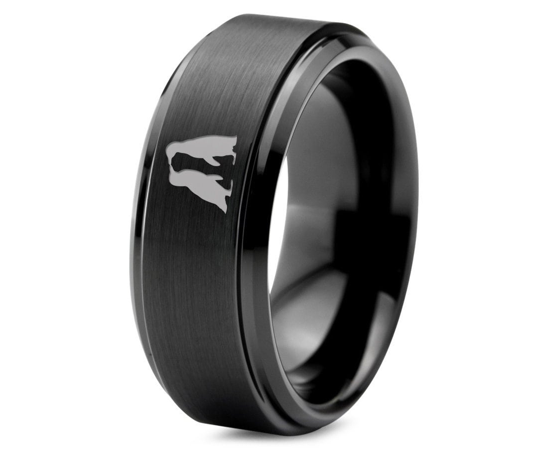 Penguin Ring For Wife, Couple Promise Ring, Tungsten Ring For Women, Valentine Gift, Gifts For Mom, Personalized Gift For Him