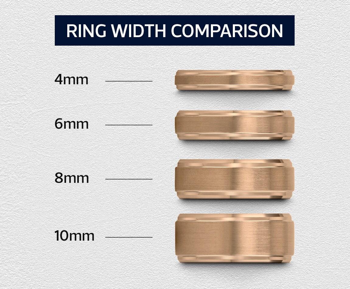 Tungsten Ring Rose Gold 18k, Mens Wedding Band, 10mm 8mm 6mm Widths, Anniversary Gifts For Boyfriend, Gifts For Dad, Gifts For Her Christmas