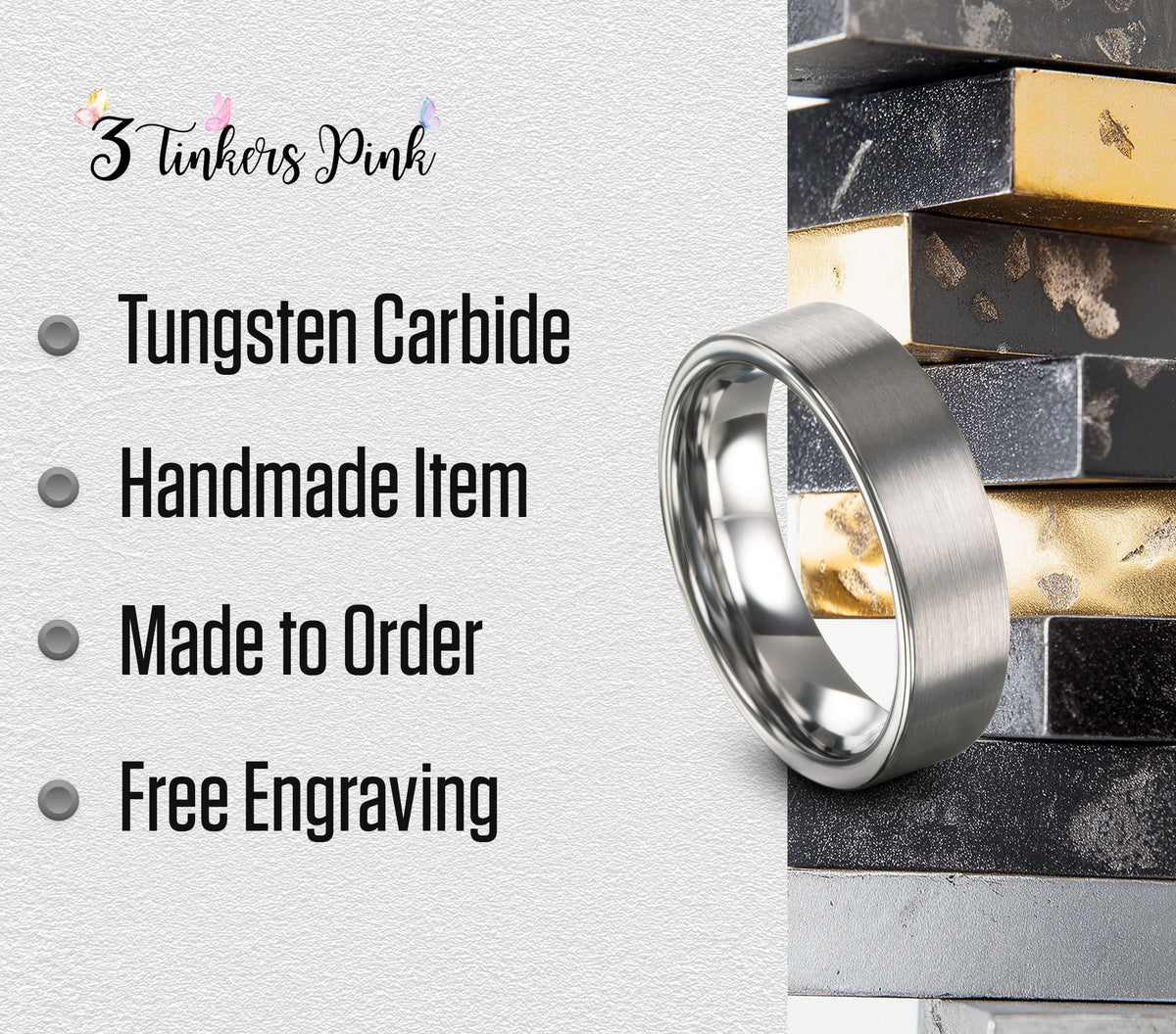 Wedding Band,Mens Tungsten Wedding Band,His And Hers Wedding Bands,Wedding Bands Minimalist,Grey Tungsten Wedding Band,For,Gifts,Anniversary
