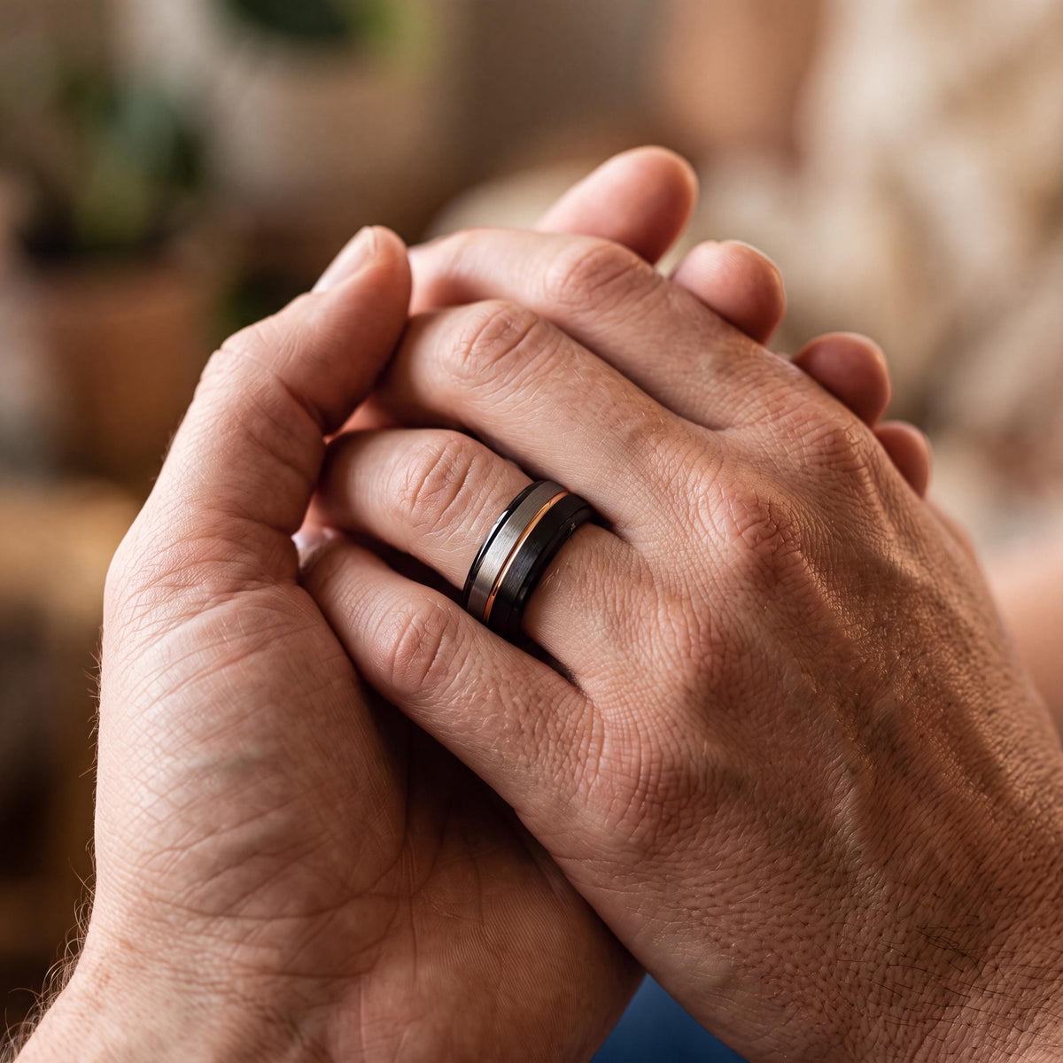 Wedding Band Women,Mens Wedding Band Etched,Black Rose Gold Wedding Band Tungsten,Silver Natural Ring,Rose Gold Blue Ring,Mens Rings Black,8