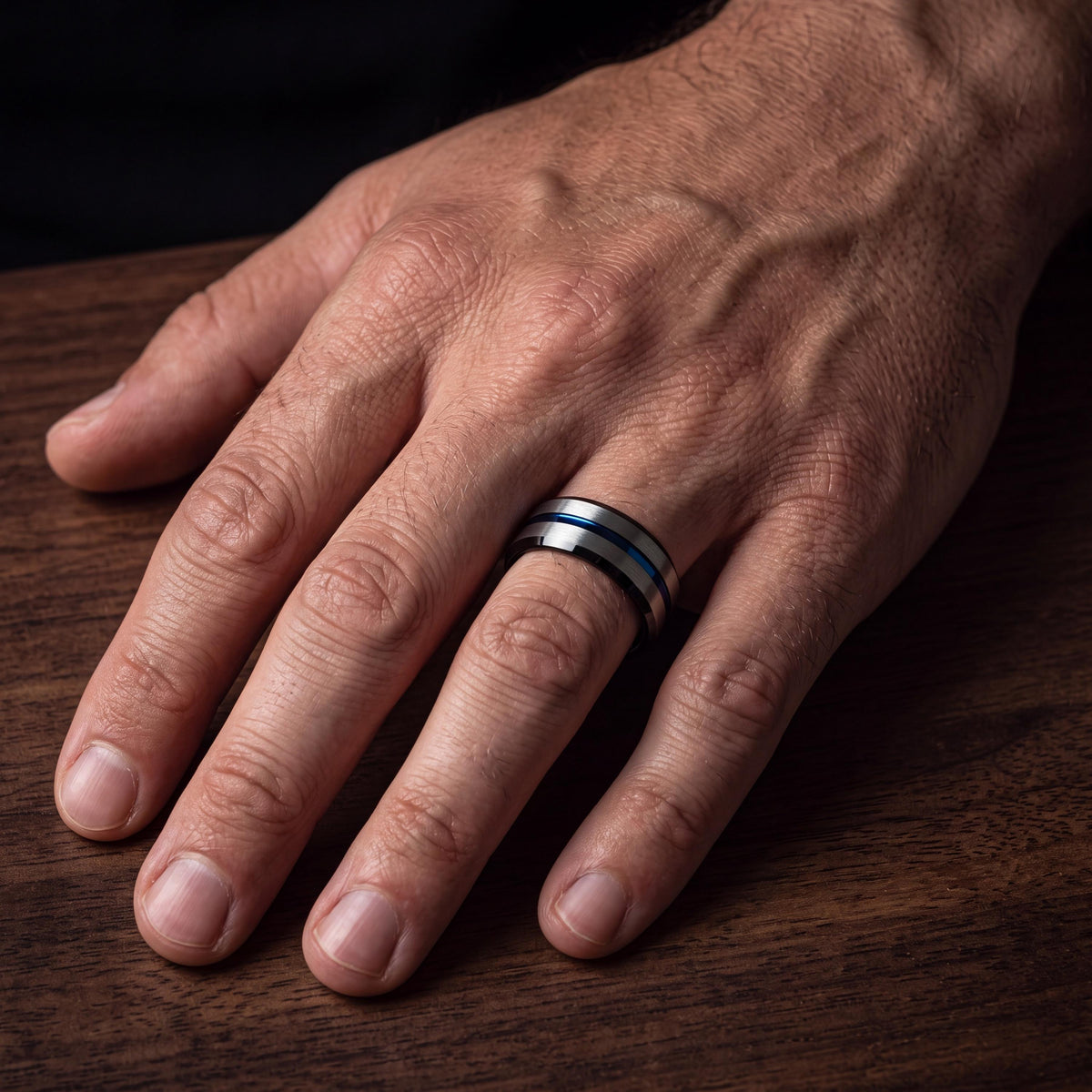 Wedding Band,Mens Wedding Band Tungsten,Unique Wedding Rings,Male Wedding Band,Simple Silver Band Ring,Black Wedding Band,Mens Rings Blue,10